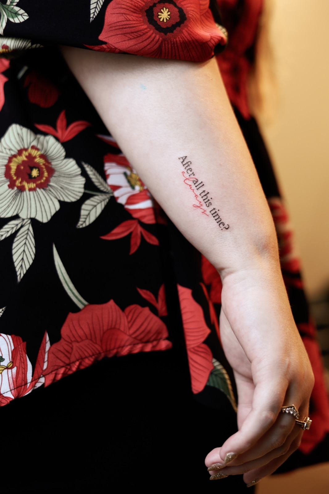 Fine line/lettering tattoo uit mijn portfolio
